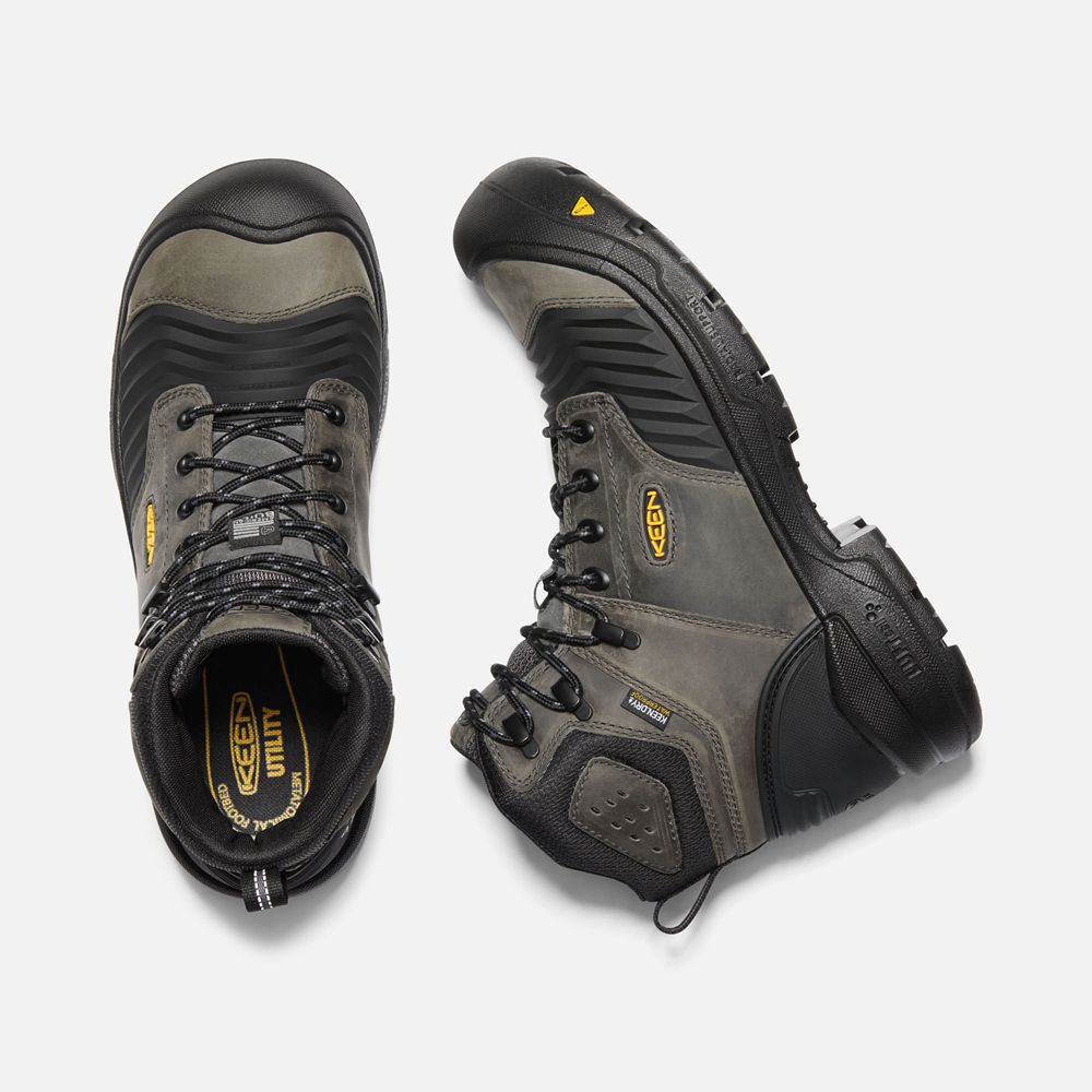 Keen Trekking Bot Erkek Siyah - Portland 6\" Waterproof (Carbon-Fiber Toe) - Türkiye CEBK57482